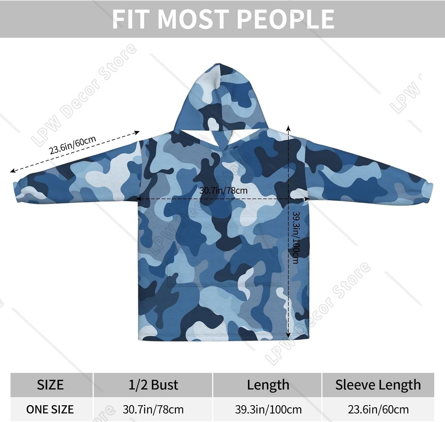 Cobertor Vestível Clássico Azu - Sherpa Hoodie Fleece avaliação e preço
